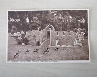 Postcard, The Ruined Tanglewood Abbey The Model Village, West Cliff, Ramsgate, United Kingdom, Genuine, Original.