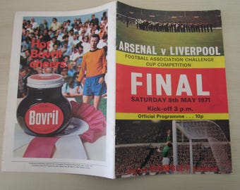 1971 Arsenal v Liverpool F A Cup Final Football Match Programme.