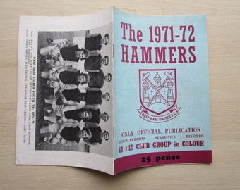 1971-72 West Ham United Football Club Handbook, Yearbook, Annual, Souvenir. Ideal Christmas Gift, Fathers Day, Birthday Present for him