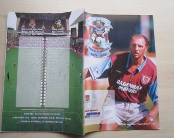 1974-1995 Alvin Martin Testimonial Match West Ham United v Chelsea Programme. Ideal Christmas Gift, Birthday Present, Father's Day Gift