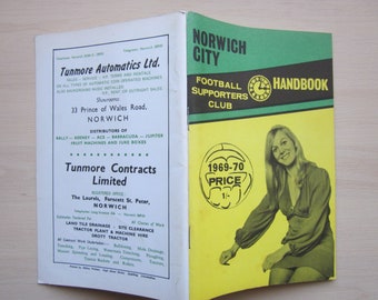1969-70 Norwich City Football Supporters Club Handbook, Yearbook. Ideal Christmas Gift, Valentine's Day, Fathers Day, Birthday Present