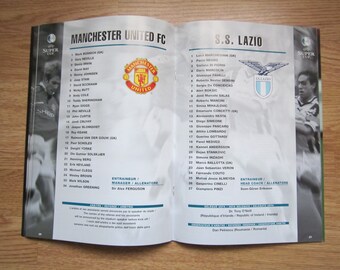 Rare PROGRAMME )) MANCHESTER UTD V S.S LAZIO )) UEFA SUPER CUP MONACO 1999
