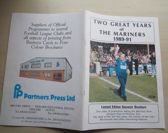 1989-1991 Grimsby Town "Two Great Years Of The Mariners 1989-91" Handbook, Souvenir. Ideal Christmas Gift, Fathers Day, Birthday Present