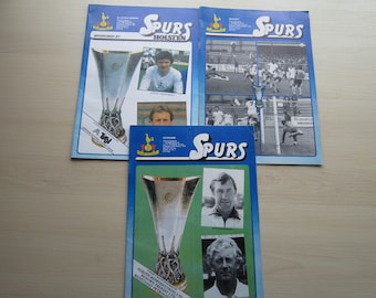 1983-84 THREE Tottenham Hotspur UEFA Cup Football Programmes.  Ideal Christmas Gift, Fathers Day, Birthday Present