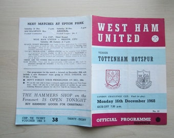 1968-69 WEst Ham Utd v Tottenham Hotspur, London Challenge Cup Final REPLAY Football Match Programme.