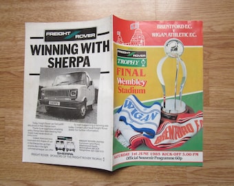 1985 Brentford v Wigan Athletic, The Freight Rover Trophy Cup Final Programme. Ideal Christmas Gift, Fathers Day, Birthday Present For Him.