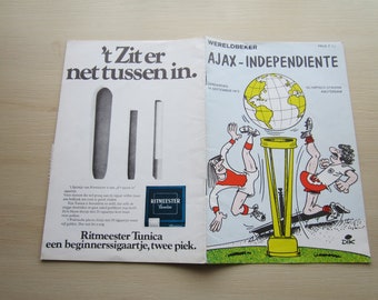1972 Ajax v Independiente  Intercontinental Cup Final Football Programme. Ideal Christmas Gift, Fathers Day, Birthday Present
