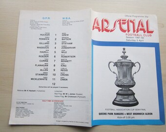 1981-82 Queens Park Rangers QPR v West Bromwich Albion WBA F A Cup Semi-Final. Ideal Christmas Gift, Fathers Day, Birthday Present