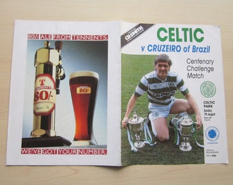 1988 Celtic v Cruzeiro Of Brazil Centenary Challenge Match Football Programme, Brochure, Souvenir. Ideal Xmas, Birthday Gift For Him