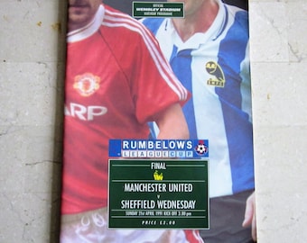 1991 Manchester United v Sheffield Wednesday, League Cup Final Programme.