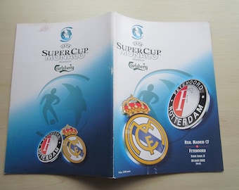 2002 Real Madrid v Feyenoord, Euro Super Cup Final Football Programme. Ideal Christmas Gift, Birthday Present, Father's Day Present