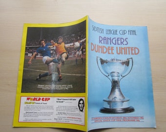 1981-82 Original Rangers v Dundee United Scottish League Cup Final Football Programme. Ideal Christmas Gift, Fathers Day, Birthday Present