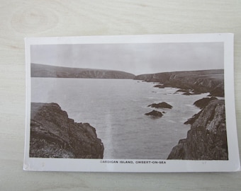 Cardigan Island, Gwbert-On-Sea, Cardigansshire, Wales, United Kingdom, Genuine, Original, Real Photo Postcard (RPPC).