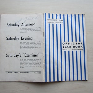 1960-61 SIGNED Huddersfield Town Football Club Handbook, Yearbook, Annual, Souvenir. Ideal Christmas Gift, Fathers Day, Birthday Present