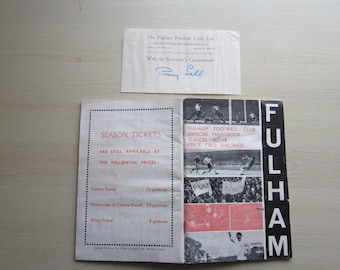 1967-68 PERSONALLY HANDSIGNED Fulham Football Club Handbook. Ideal Christmas Gift, Fathers Day, Birthday Present!
