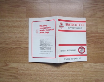 1970-71 Bristol City Football Supporters Club Handbook, Yearbook, Souvenir. Ideal Christmas Gift, Fathers Day, Birthday Present