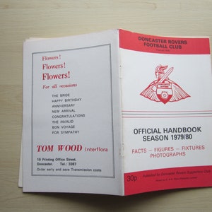 1979-80 Doncaster Rovers Football Club Handbook, Yearbook, Original Official. Ideal Christmas Gift, Fathers Day, Birthday Present For Him