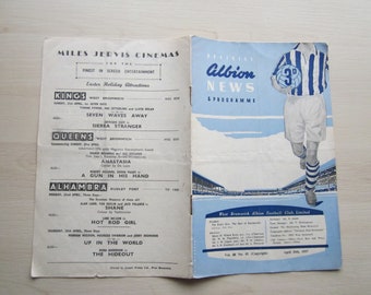 1956-57 West Bromwich Albion v Bolton Wanderers Football Match Programme.
