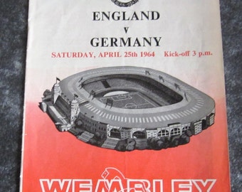 1964 England v Germany,Original Official Schools' International football match programme Ideal christmas birthday present