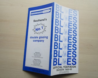 1989-90 Southend United Football Club Handbook, Yearbook, Souvenir, Memorabilia Ideal Christmas Gift, Fathers Day, Birthday Present