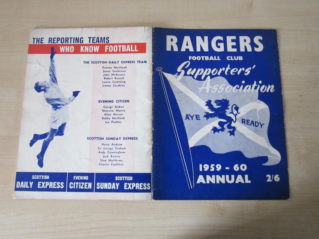 1959-60 Rangers Football Club Annual, Handbook, Yearbook, Souvenir ...