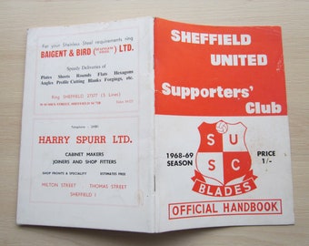 1968-69 Sheffield United Football Handbook Souvenir Yearbook Memorabilia. Ideal Christmas Gift, Fathers Day, Birthday Present