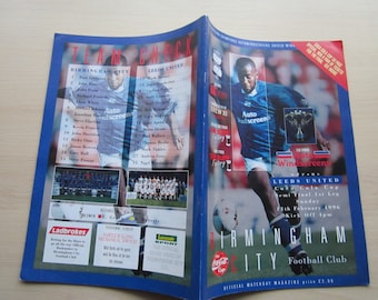 1995-96 Birmingham City v Leeds Utd League Cup Semi-Final 1ST LEG Programme. Ideal Christmas Gift, Fathers Day, Birthday Present