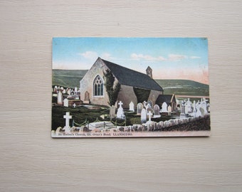 Postcard, St. Tudno's Church, Gt. Orme's Hend, Llandudno, Wales, UK. Genuine, Original. Used. Postmarked 1907.