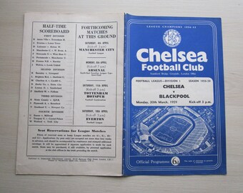 1958-59 Season Chelsea v Blackpool Football League Division One Programme. Ideal Christmas Gift, Fathers Day, Birthday Present For Him