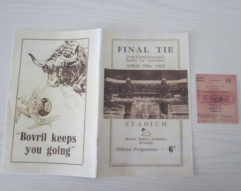 1925 Cardiff City v Sheffield United REPRINT/REPLICA F A Cup Final Programme PLUS Ticket.Ideal Christmas Gift, Fathers Day, Birthday Present