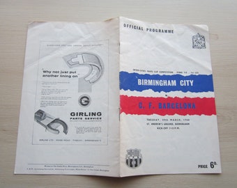 1959-60 Birmingham City v CF Barcelona Fairs Cup Final 1ST LEG Programme. Ideal Christmas Gift, Fathers Day, Birthday Present