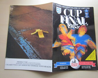 1985 Everton v Manchester United F A Cup Final Football Soccer Match Programme, Souvenir. Ideal Christmas Gift, Birthday Present