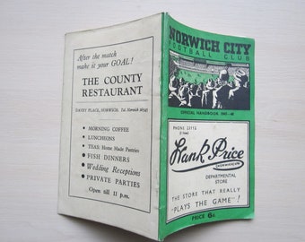 1947-48 Norwich City Football Club Handbook, Souvenir, Memorabilia. Ideal Christmas Gift, Fathers Day, Birthday Present For Him