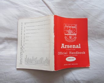 1963-64 Arsenal Football Club Handbook, Yearbook, Annual, Souvenir. Ideal Christmas Gift, Fathers Day, Birthday Present