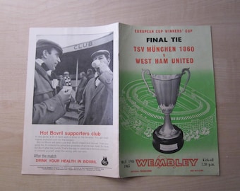 1965 TSV Munchen 1860 v West Ham United European Cup Winners' Cup Final Match Programme. Original Official.