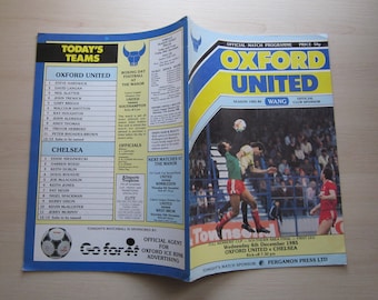 1985-86 Oxford United v Chelsea, Full Members' Cup Final 1ST LEG Programme. Ideal Christmas Gift, Fathers Day, Birthday Present