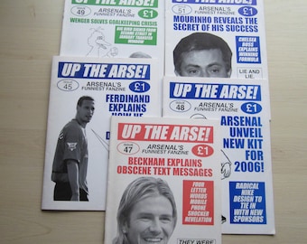 2000's FIVE Arsenal's Funniest Fanzines, Handbook, Yearbook, Annual, Souvenir. Ideal Christmas Gift, Fathers Day, Birthday Present