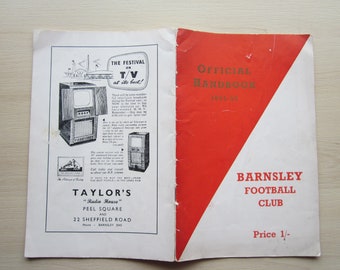 1951-52 Barnsley Football Club Handbook Yearbook Memorabilia Ideal Christmas Gift Father's Day Birthday Present For Him.