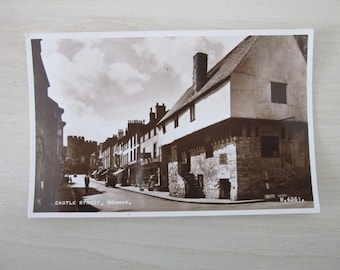 Castle Street, Conway, Wales, United Kingdom, Genuine, Original, Real Photo Postcard (RPPC).