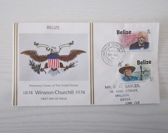 1874-1974 Original Winston Churchill First Day Of Issue Belize. 30/11/1974.