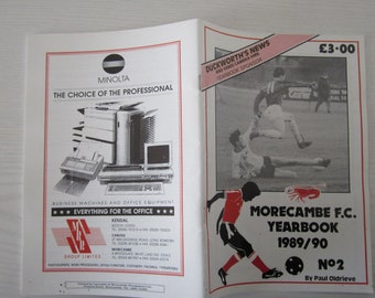 1989-90 Morecambe Football Club Handbook, Yearbook, Annual, Souvenir. Ideal Christmas Gift, Fathers Day, Birthday Present For Him