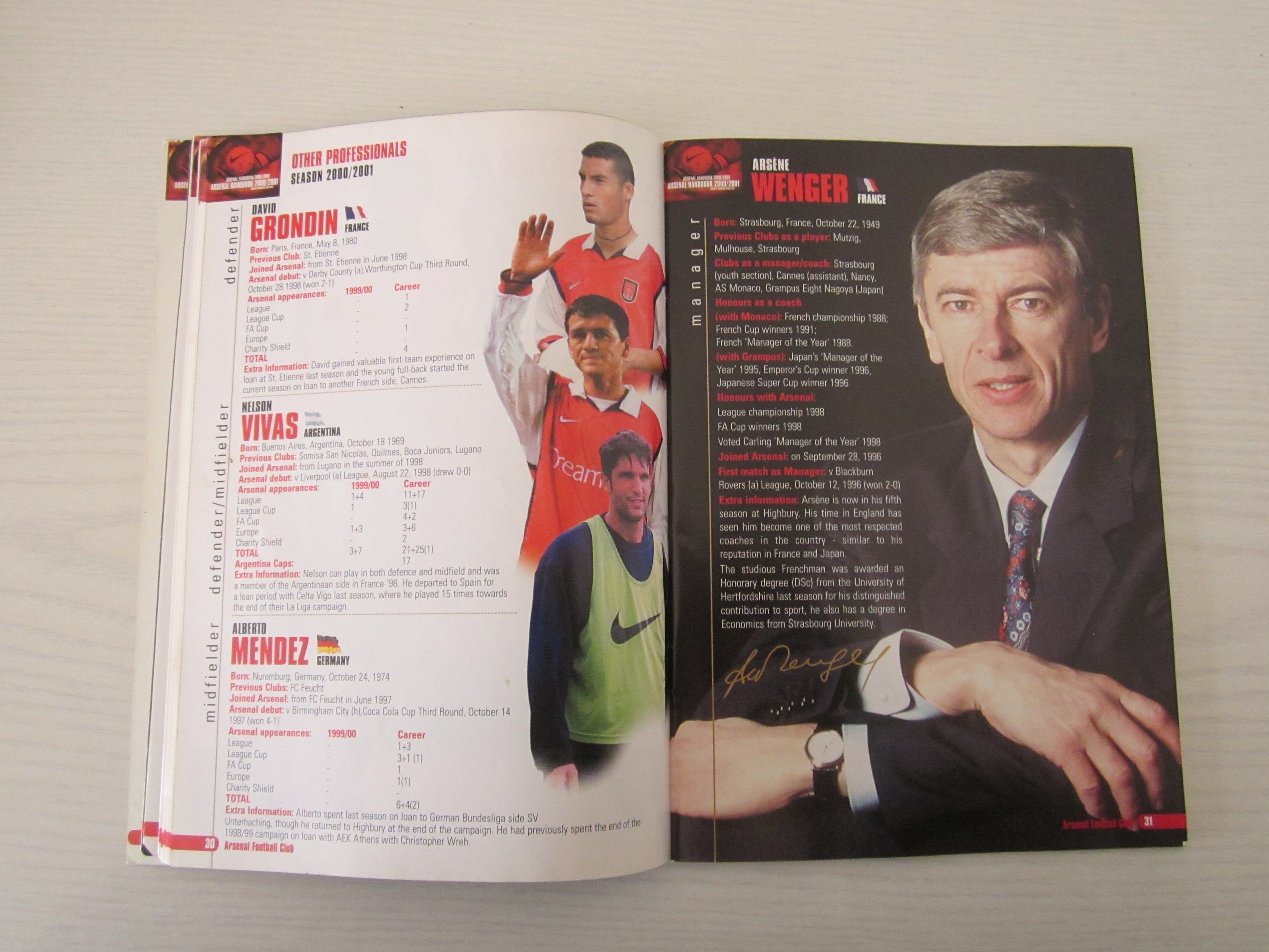 洋書 English Football A Fans'Handbook'00-'01 2000-2001 Arsenal Football Club Handbook, Yearbook, Souvenir