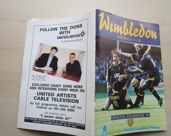 1994 Wimbledon Football Club Handbook, Yearbook, Annual, Souvenir, Collectable. Ideal Christmas Gift, Fathers Day, Birthday Present