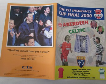 2000 Aberdeen v Celtic Scottish League Cup Final Football Match Programme. Ideal Christmas Gift, Fathers Day, Birthday Present