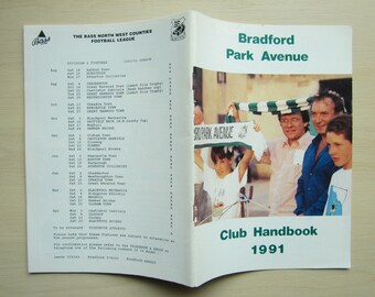 1991 Bradford Park Avenue Football Club Handbook, Souvenir, Brochure. Ideal Christmas Gift Father's Day Birthday Present For Him
