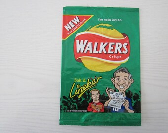 1998-99 Walkers Crisps Gary Lineker Empty Crisp Packet. Ideal Christmas Gift Father's Day, Birthday Present, Football Gift For Him.