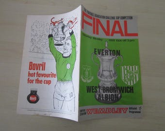 1968 Everton v West Bromwich Albion (WBA) F A Cup Final Football Match Programme.