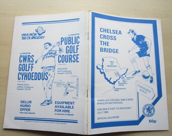 1986 Chelsea Tour of Anglesey Bangor City Caernarfon Town Souvenir Brochure Programme.
