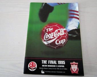 1995 Original Bolton Wanderers FC v Liverpool FC League Cup Final Programme.