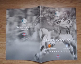 1999 Manchester United v S.S.Lazio  UEFA Super Cup Final Football Soccer Match Day Programme Ideal Christmas Gift Birthday Present